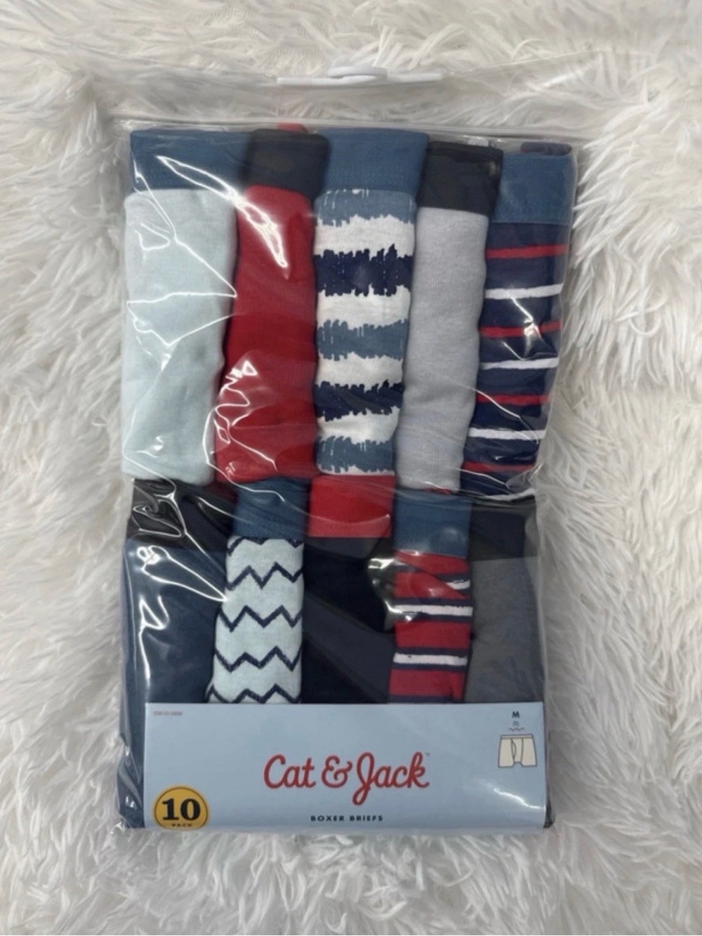 Cat & Jack Boys 10-Pack Boxer Briefs - Navy, Red, Light Blue, Gray